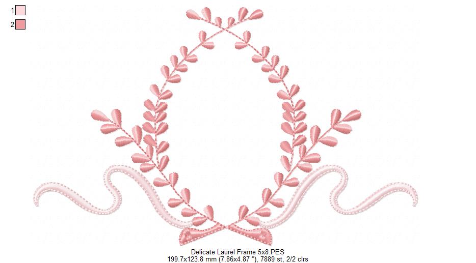 Laurel Delicate Frame - Fill Stitch