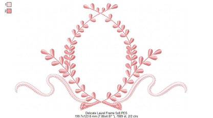 Laurel Delicate Frame - Fill Stitch