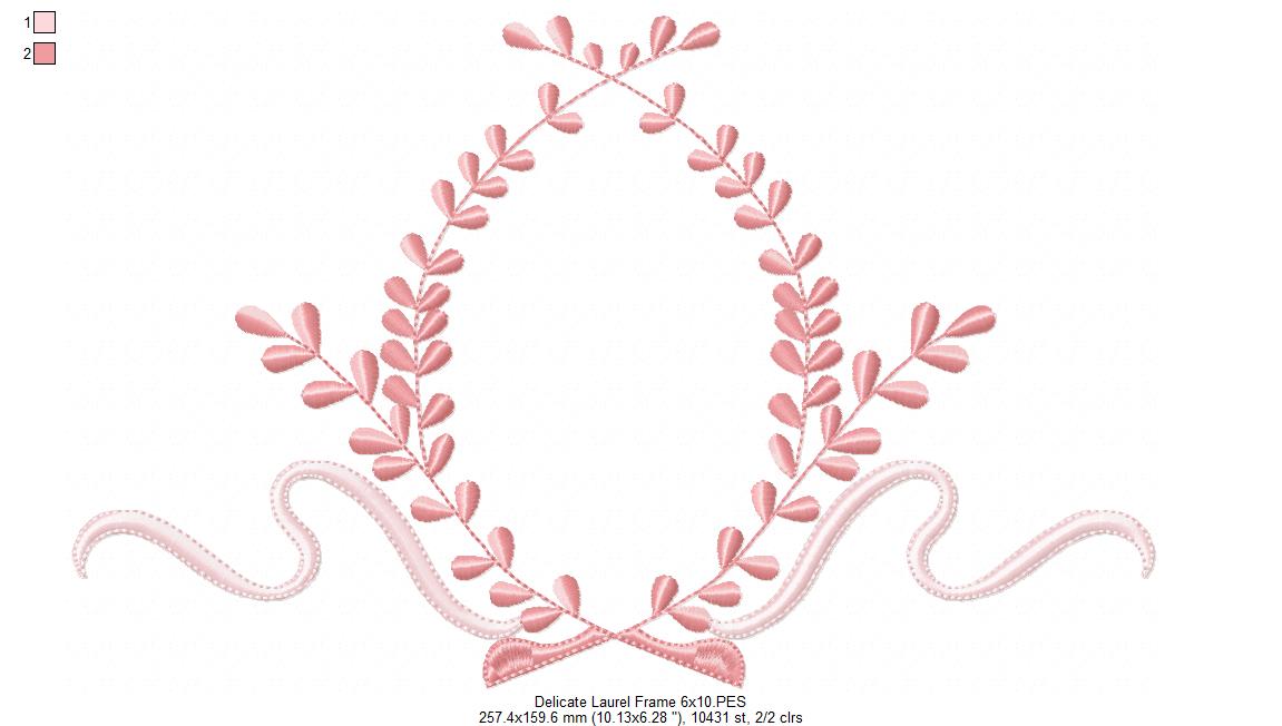 Laurel Delicate Frame - Fill Stitch