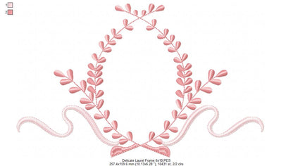 Laurel Delicate Frame - Fill Stitch