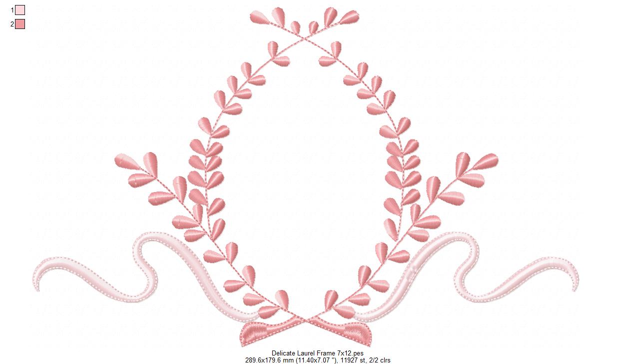 Laurel Delicate Frame - Fill Stitch