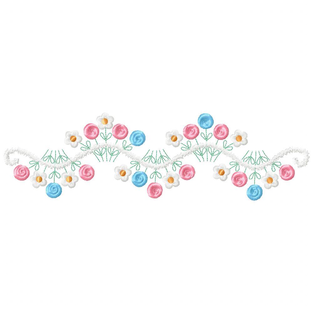 Delicate Flowers Branch - Fill Stitch