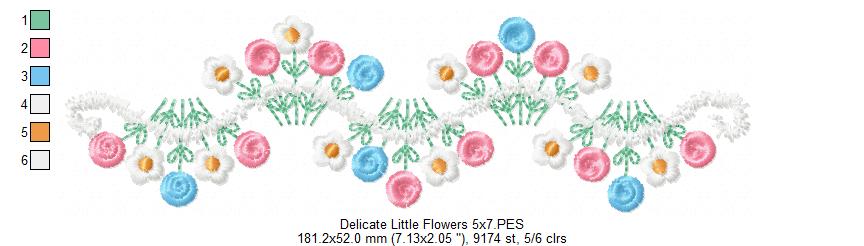 Delicate Flowers Branch - Fill Stitch