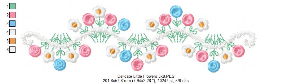 Delicate Flowers Branch - Fill Stitch