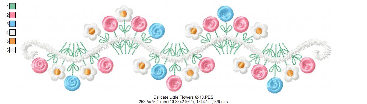 Delicate Flowers Branch - Fill Stitch