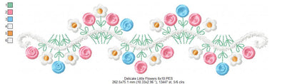 Delicate Flowers Branch - Fill Stitch