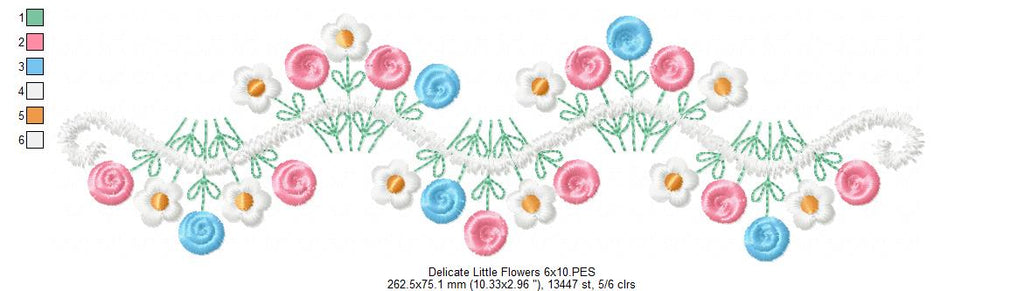 Delicate Flowers Branch - Fill Stitch