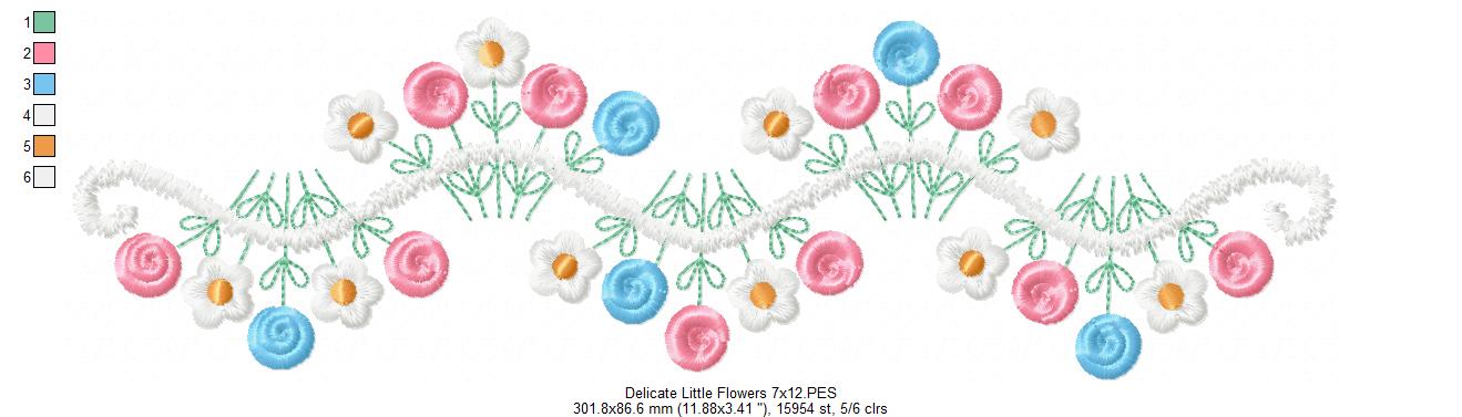 Delicate Flowers Branch - Fill Stitch
