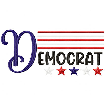 USA Democrat - Fill Stitch - Machine Embroidery Design