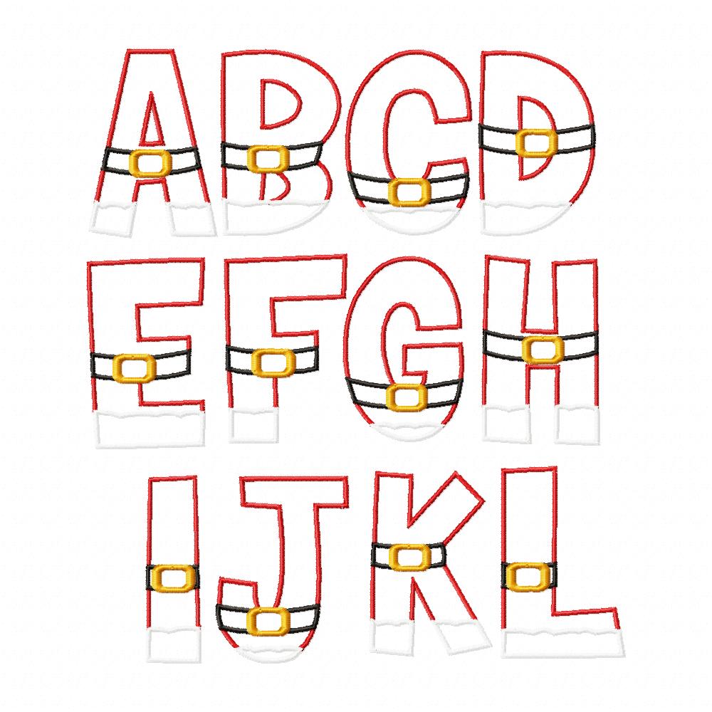 Monogram A-Z Christmas Doodle Alphabet - Applique - Machine Embroidery Design