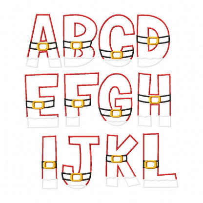 Monogram A-Z Christmas Doodle Alphabet - Applique - Machine Embroidery Design