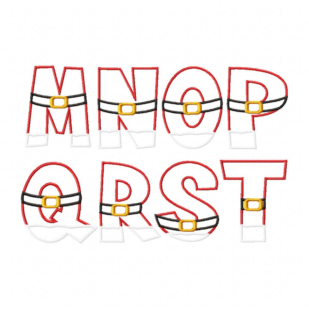 Monogram A-Z Christmas Doodle Alphabet - Applique - Machine Embroidery Design
