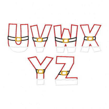 Monogram A-Z Christmas Doodle Alphabet - Applique - Machine Embroidery Design