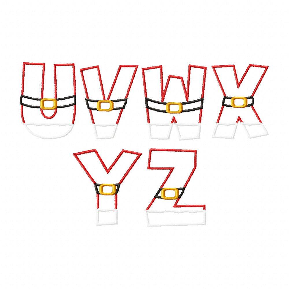 Monogram A-Z Christmas Doodle Alphabet - Applique - Machine Embroidery Design