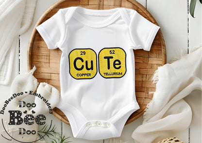 Cu Te Periodic Table - Applique - Machine Embroidery Design