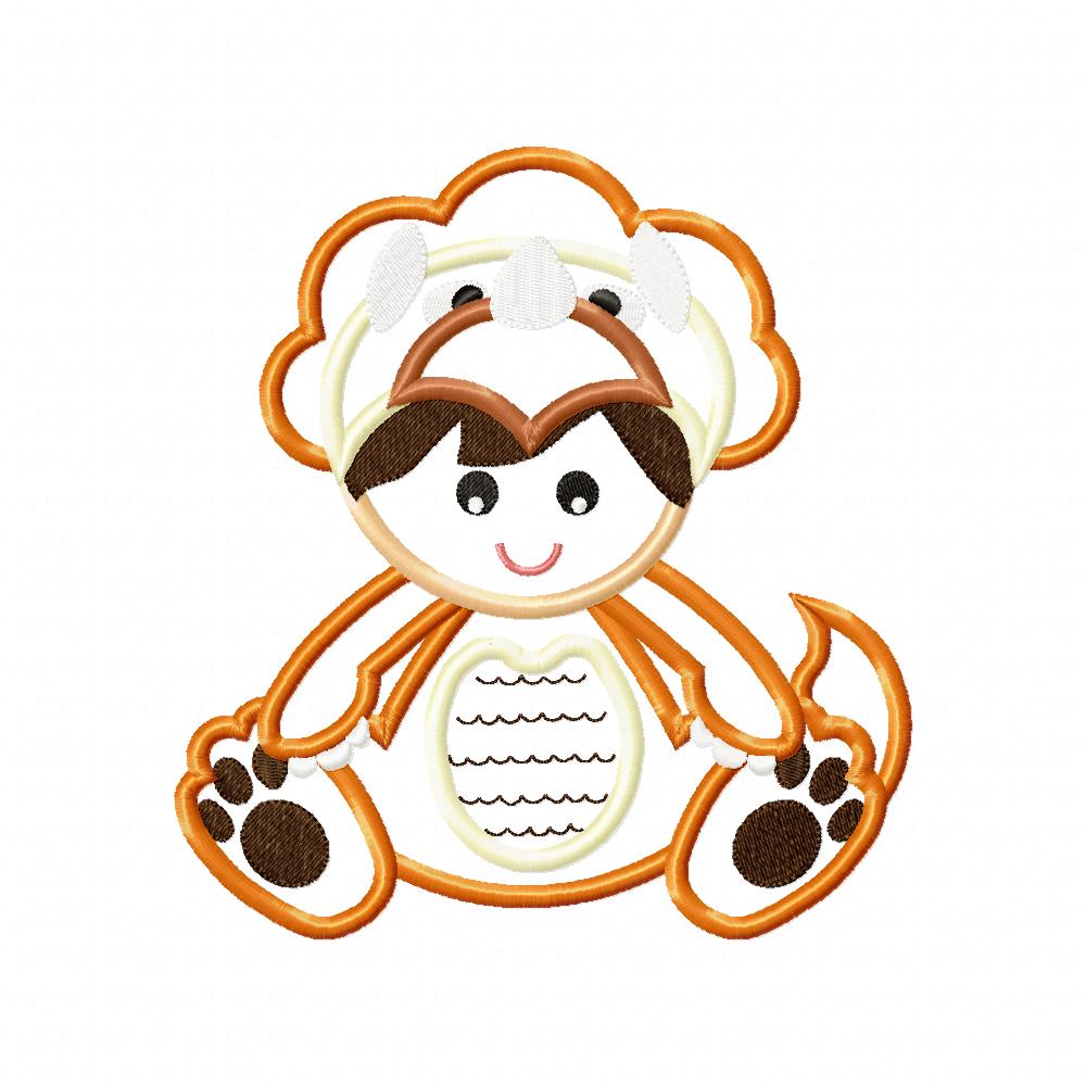 Little Boy Dinosaur - Applique - Machine Embroidery Design