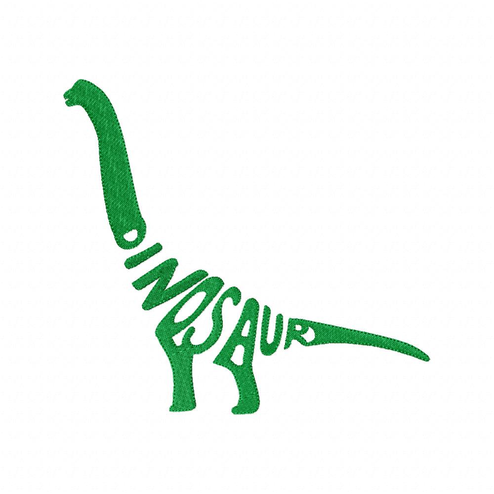 Dinosaur Wordart - Fill Stitch - Machine Embroidery Design