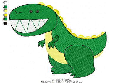 Dinosaur - Fill Stitch - Machine Embroidery Design