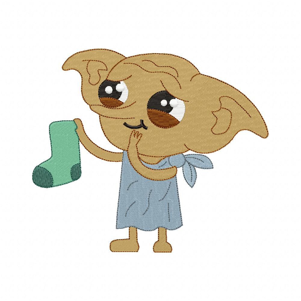 Dobby with Socks - Fill Stitch - Machine Embroidery Design