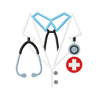 Doctor with Stethoscope - Applique - Machine Embroidery Design