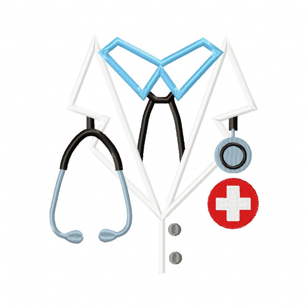 Doctor with Stethoscope - Applique - Machine Embroidery Design