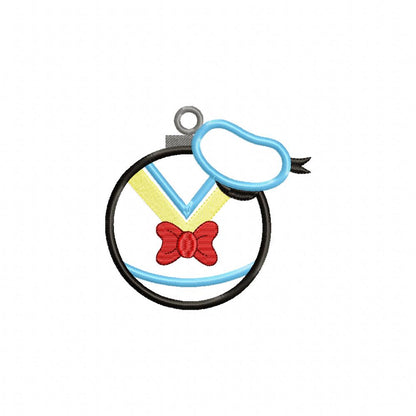 Donald Duck Christmas Ornament - Applique Embroidery