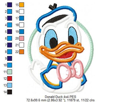 Donald Duck - Applique - Machine Embroidery Design