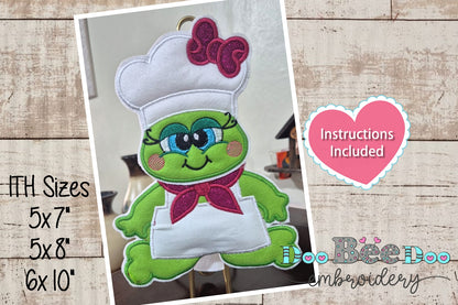 Frog Chef Napkin Holder- ITH Project - Machine Embroidery Design
