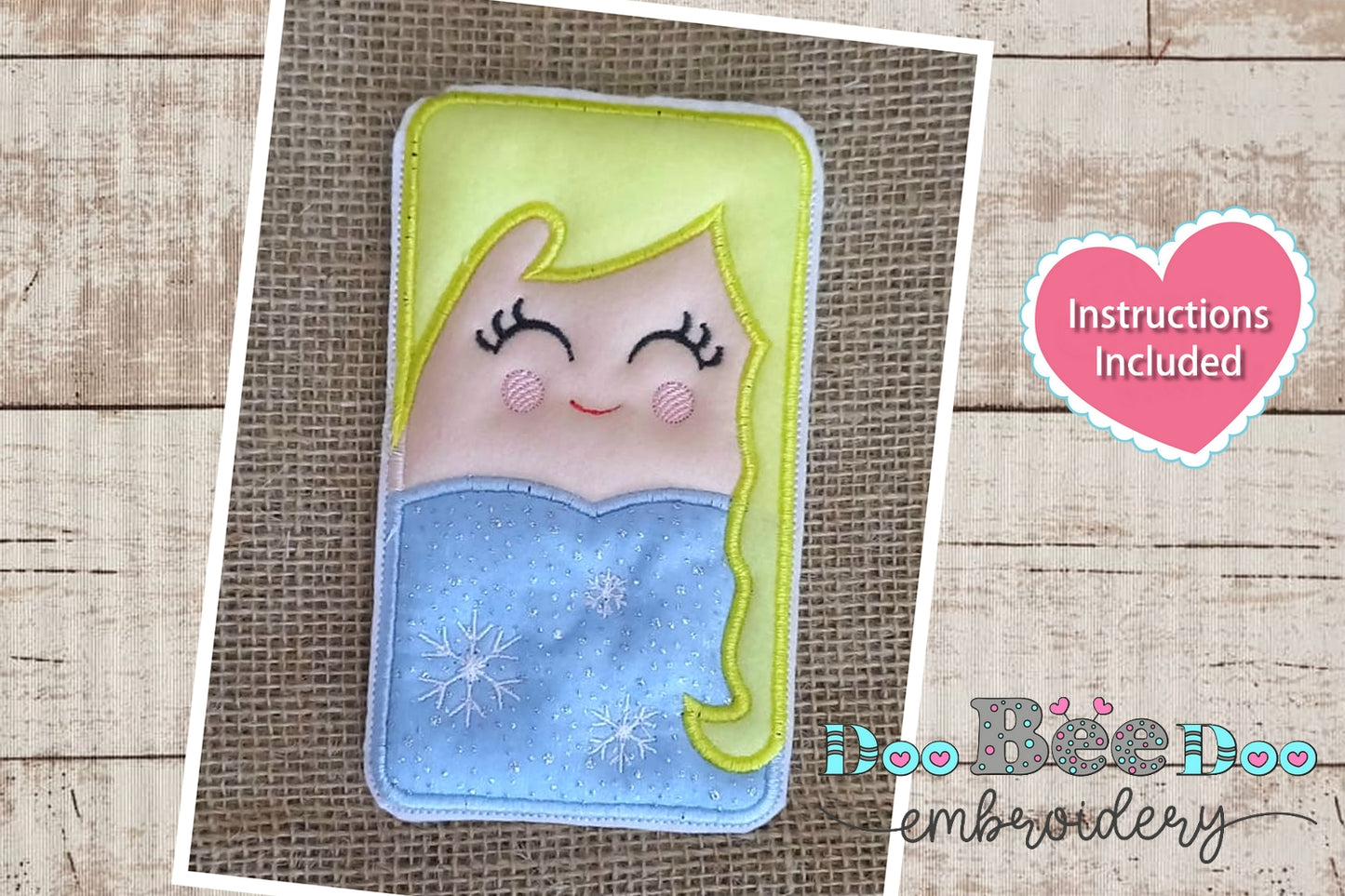 Elsa Princess  Frozen Candy Holder - ITH Project - Machine Embroidery Design