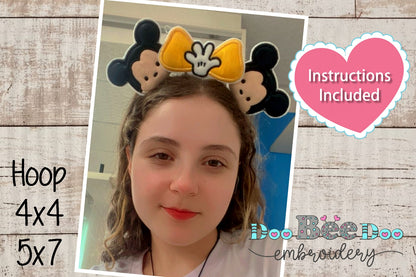 Mickey Ears Headband - ITH Project - Machine Embroidery Design