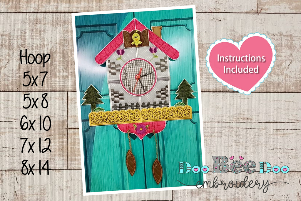 Cuckoo House Clock - ITH Project - Machine Embroidery Design