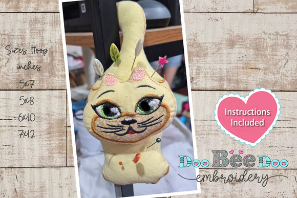 Kitten Pin Cushion - ITH Project - Machine Embroidery Design