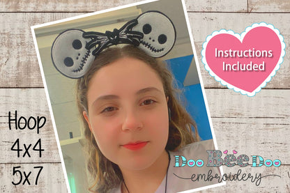 Jack Skellington Ears Headband - ITH Project - Machine Embroidery Design