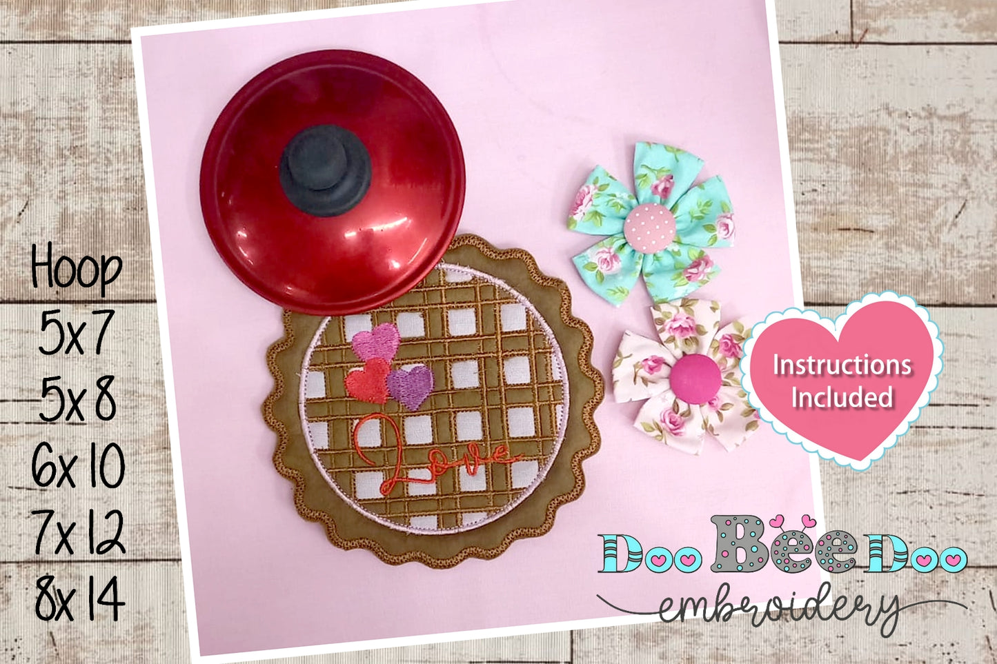 Hot Pot Coaster Set - ITH Project - Machine Embroidery Design