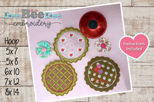 Hot Pot Coaster Set - ITH Project - Machine Embroidery Design