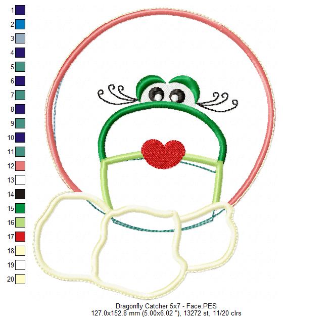 Dragonfly Catcher Ornament - ITH Project - Machine Embroidery Design