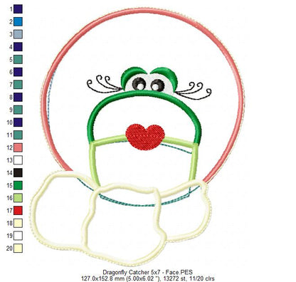 Dragonfly Catcher Ornament - ITH Project - Machine Embroidery Design