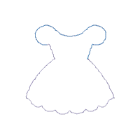 Dress with Flowers on Hanger - Applique - Machine Embroidery Design
