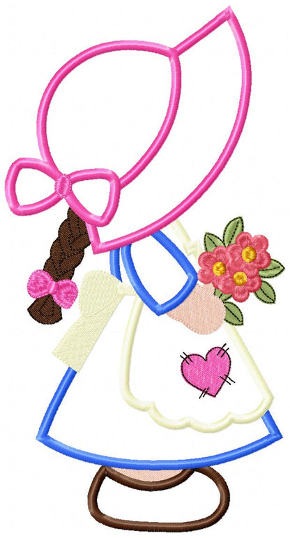 Little Dutch Flower Girl - Applique - Machine Embroidery Design