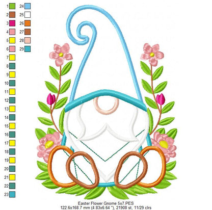Flower Easter Gnome - Applique