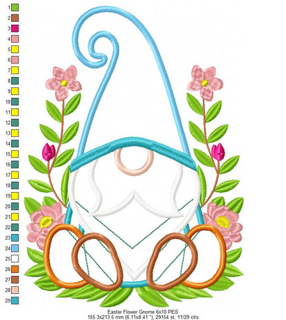 Flower Easter Gnome - Applique