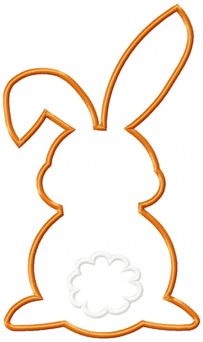 Easter Bunny Silhouette - Appliqué - Machine Embroidery Design