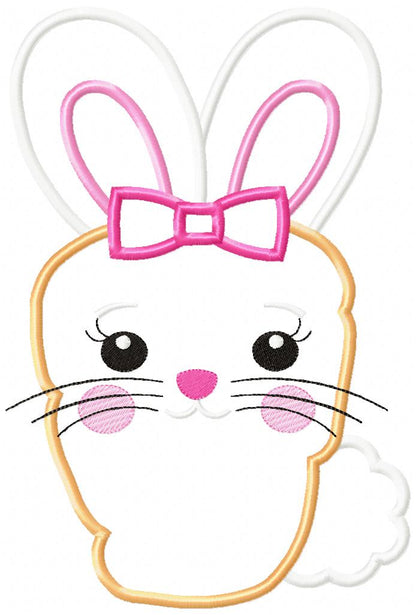 Sweet Easter Bunny Carrot Pair – Appliqué – Machine Embroidery Design
