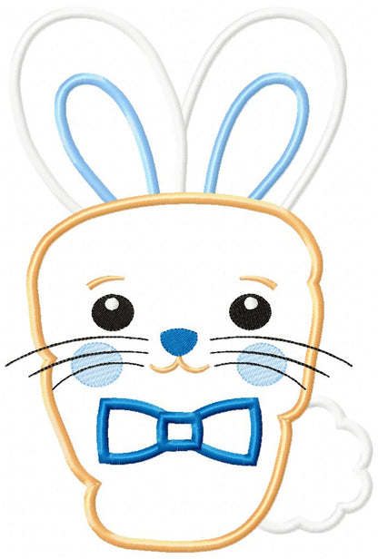 Sweet Easter Bunny Carrot Pair – Appliqué – Machine Embroidery Design