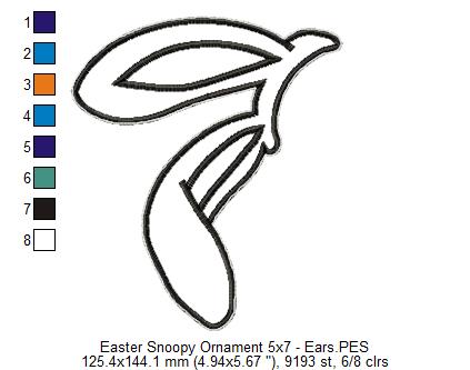 Cute Easter Snoopy - ITH Project - Machine Embroidery Design