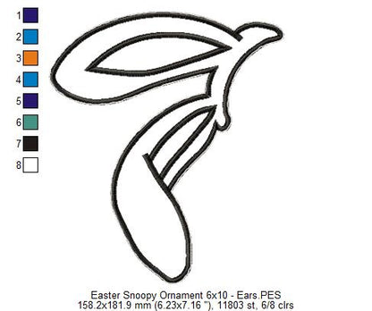 Cute Easter Snoopy - ITH Project - Machine Embroidery Design