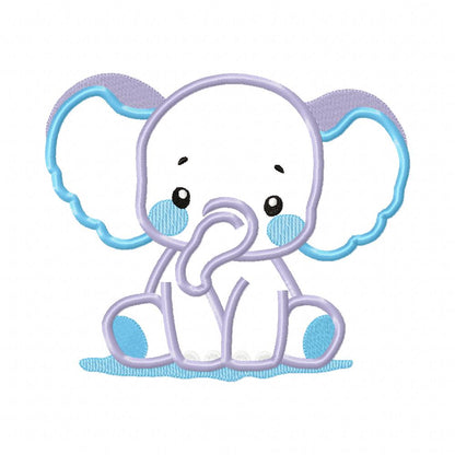 Cute Elephant Boy – Appliqué – Machine Embroidery Design
