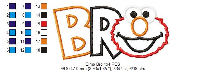 Little Red Monster Bro - Applique Machine Embroidery Design