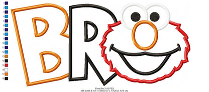 Little Red Monster Bro - Applique Machine Embroidery Design