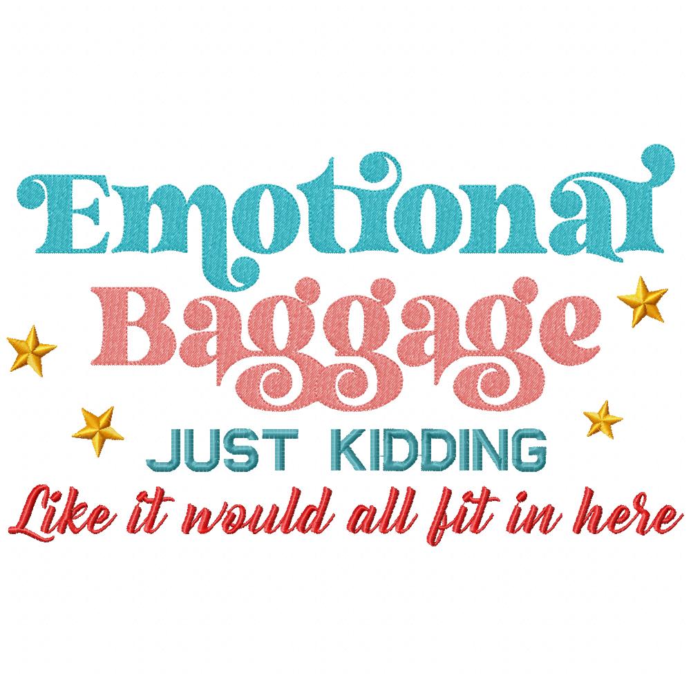 Emotional Baggage - Fill Stitch - Machine Embroidery Design